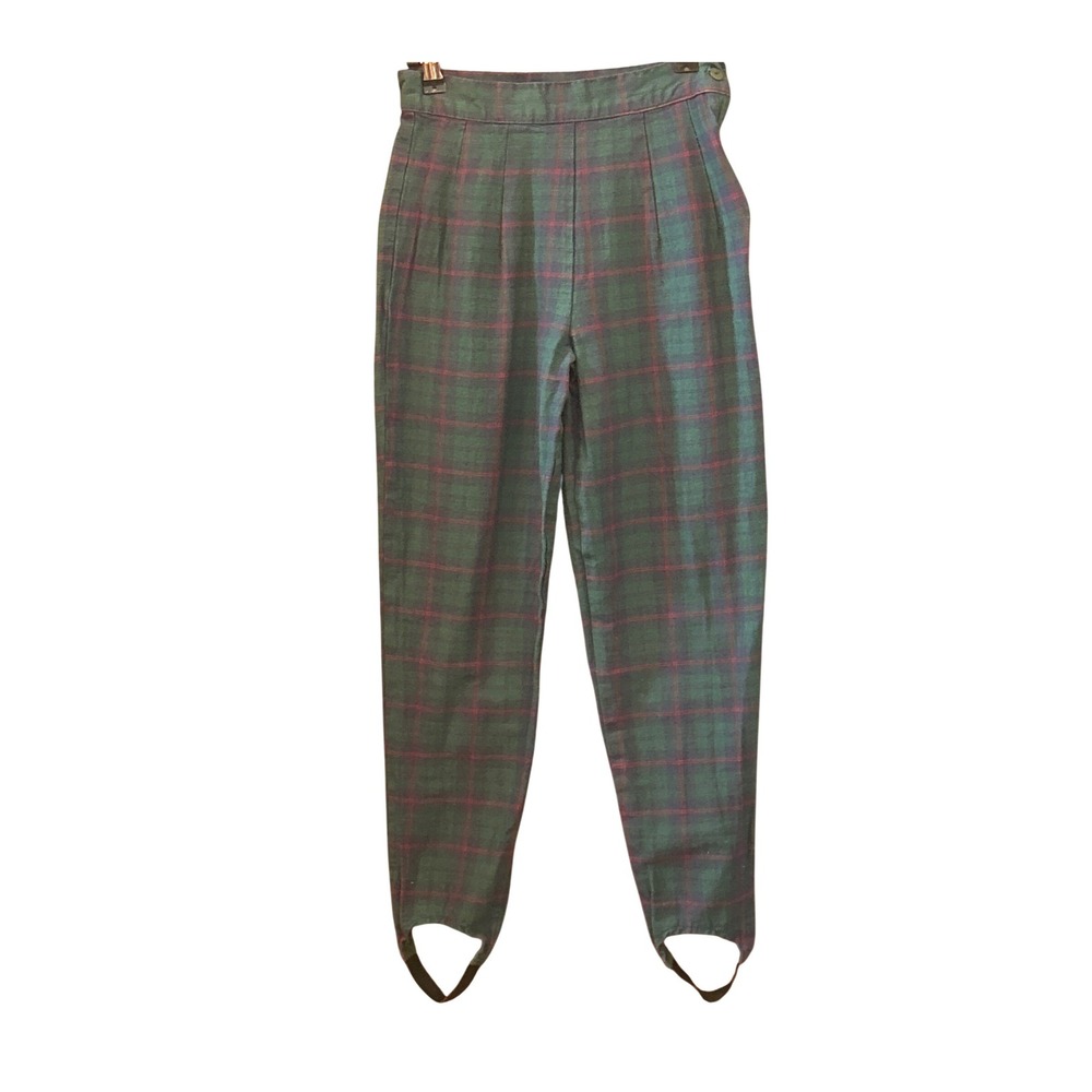 Vintage Red Rover Plaid Stirrup Pants Dark Academia Preppy Equestrian Indie Slz